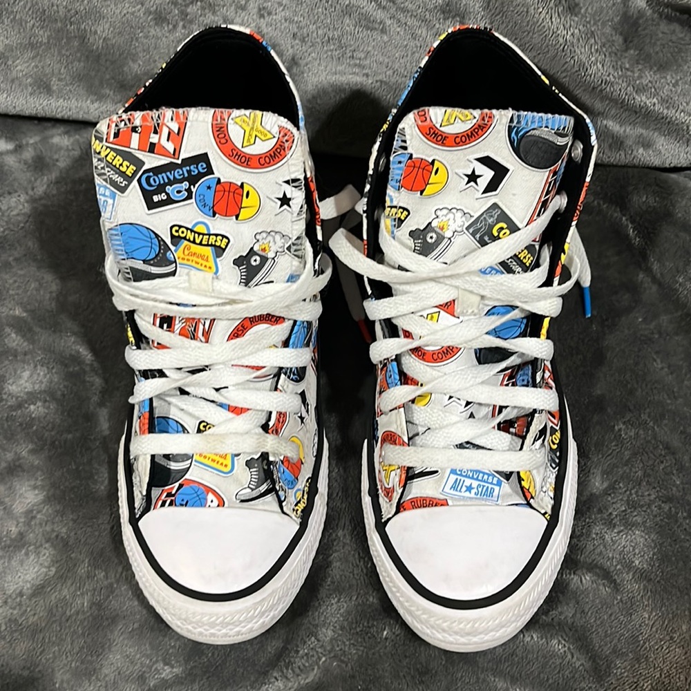 Converse All-Star Chuck Taylor " Jump Ball " Youth Sz 4.5 EUC Wht/Blk/Red